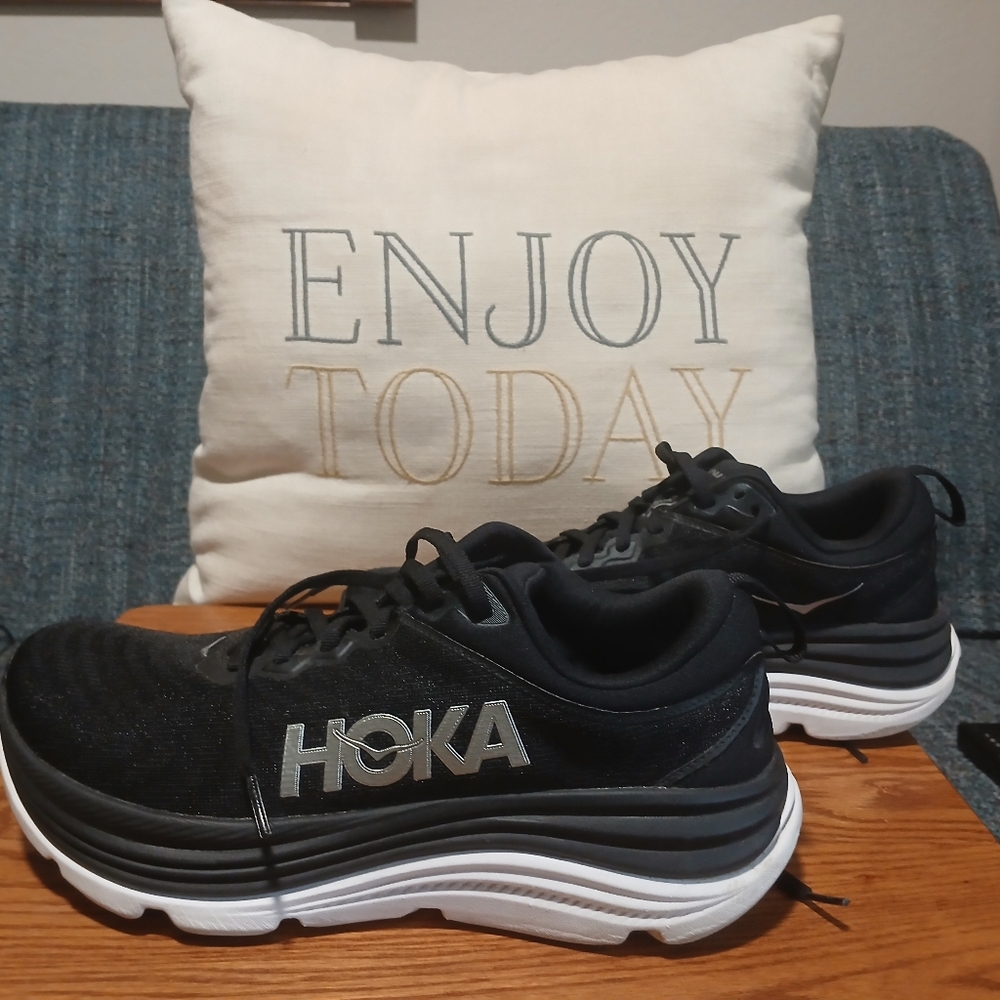 HOKA Black and White Running Shoes